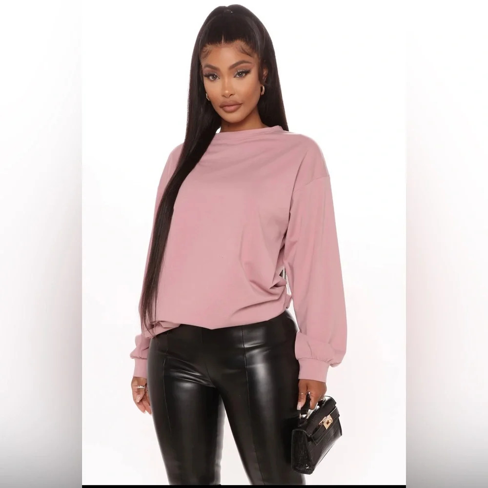 Fashion Nova Long Sleeve Shirt NEW - Size XS | Color: Dusty Mauve